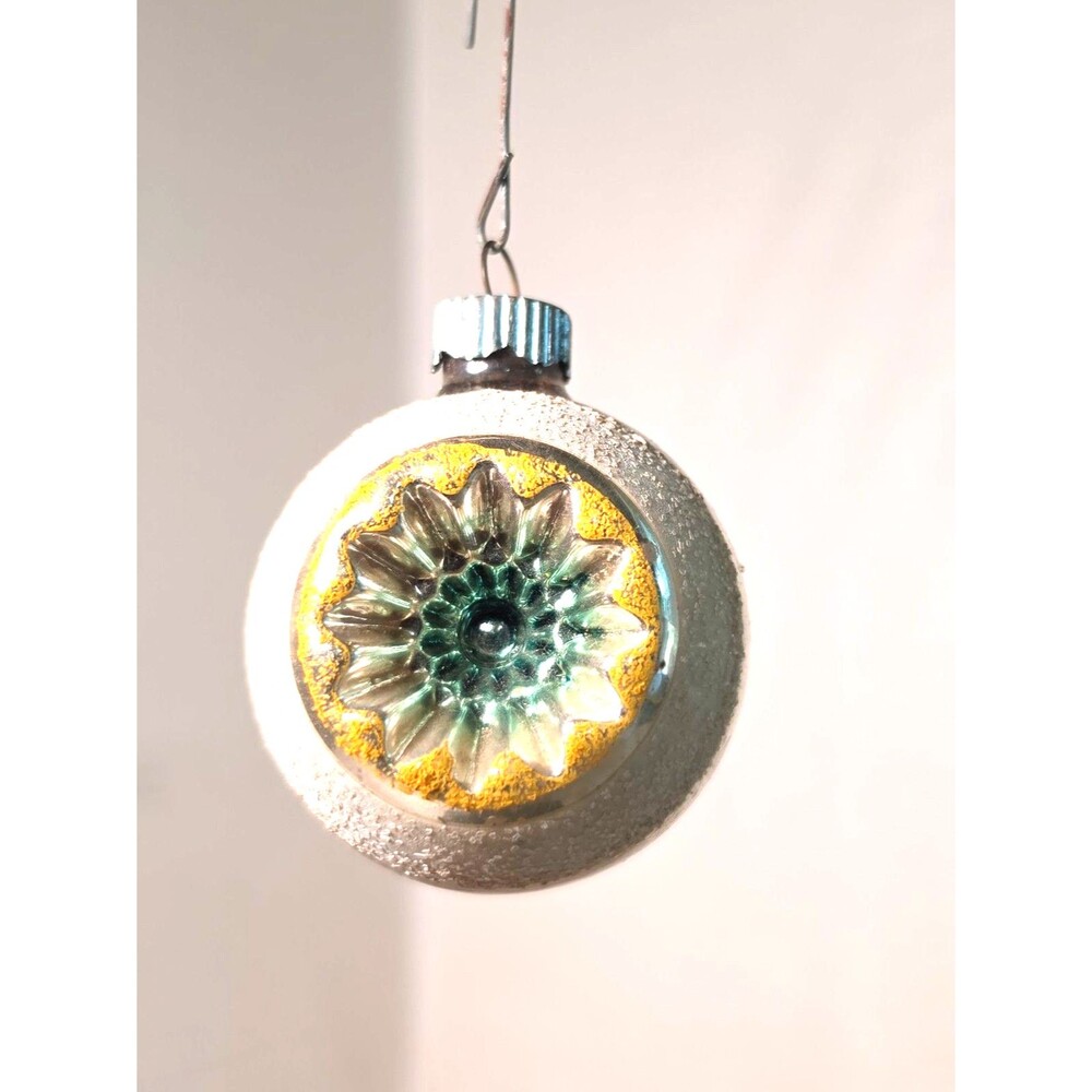 Vintage Shiny Brite Double Indent Glass Christmas Bulb